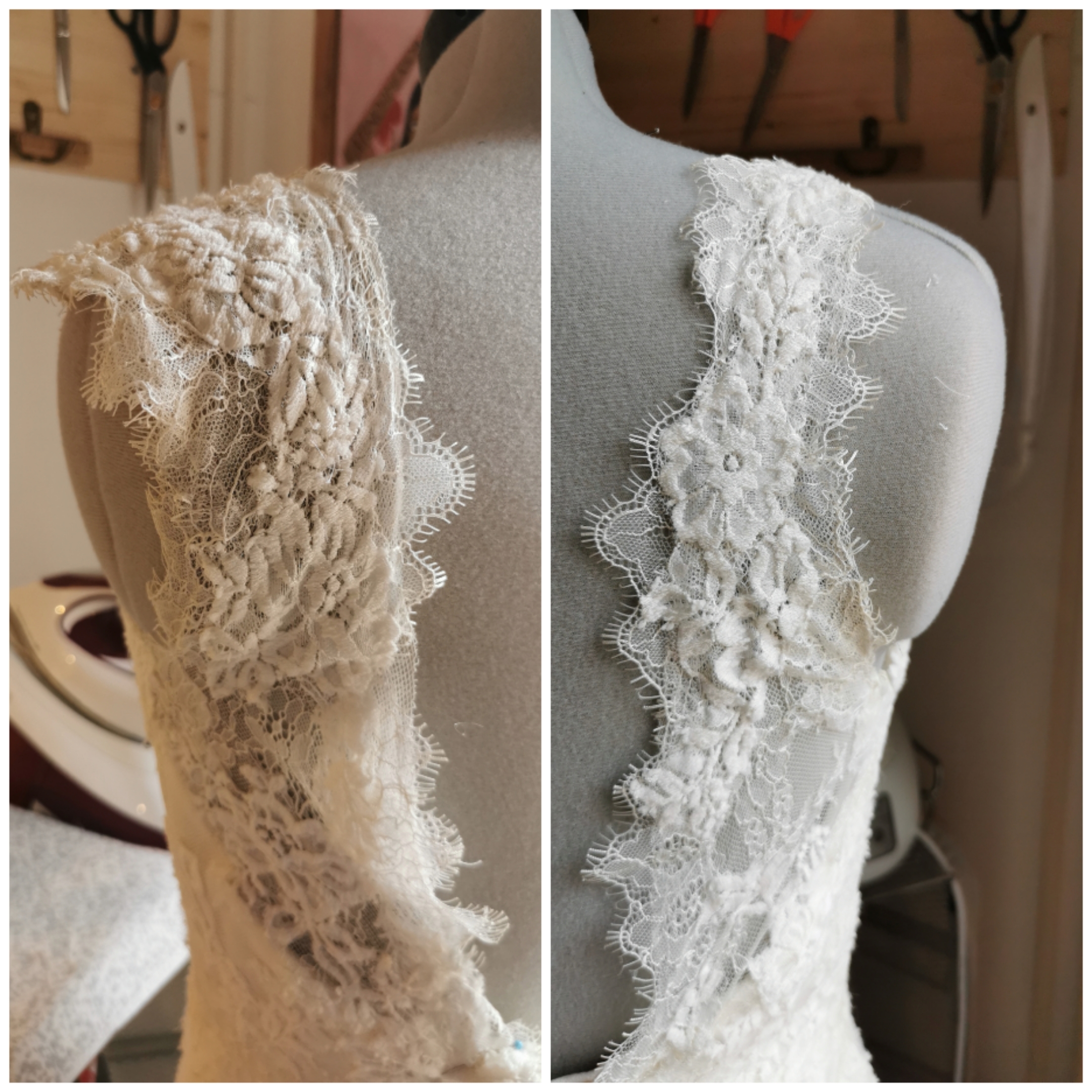 Bretelle avant après robe de mariée