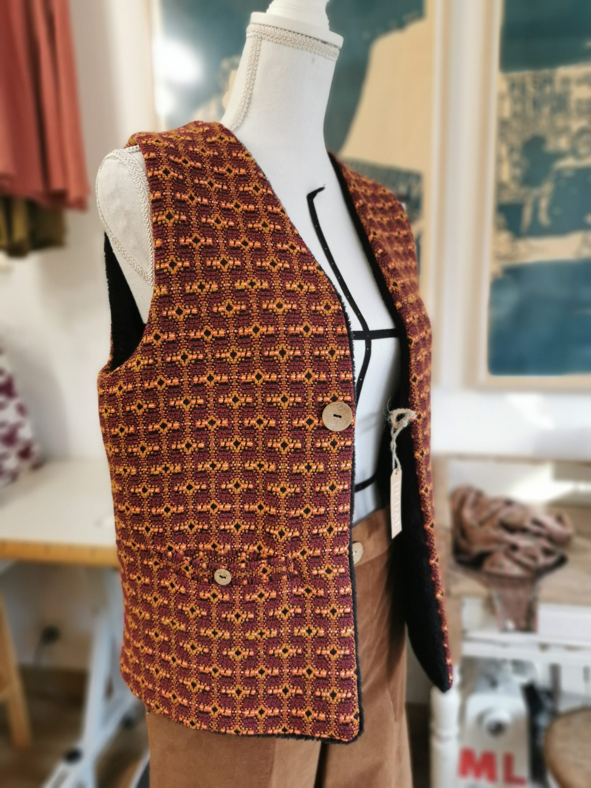 Gilet Réverso tissu Inca