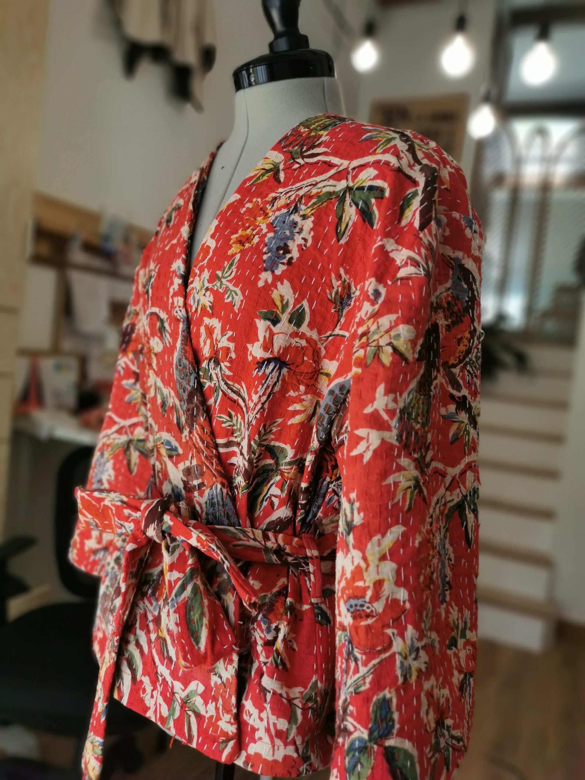 Veste kimono tissu indien