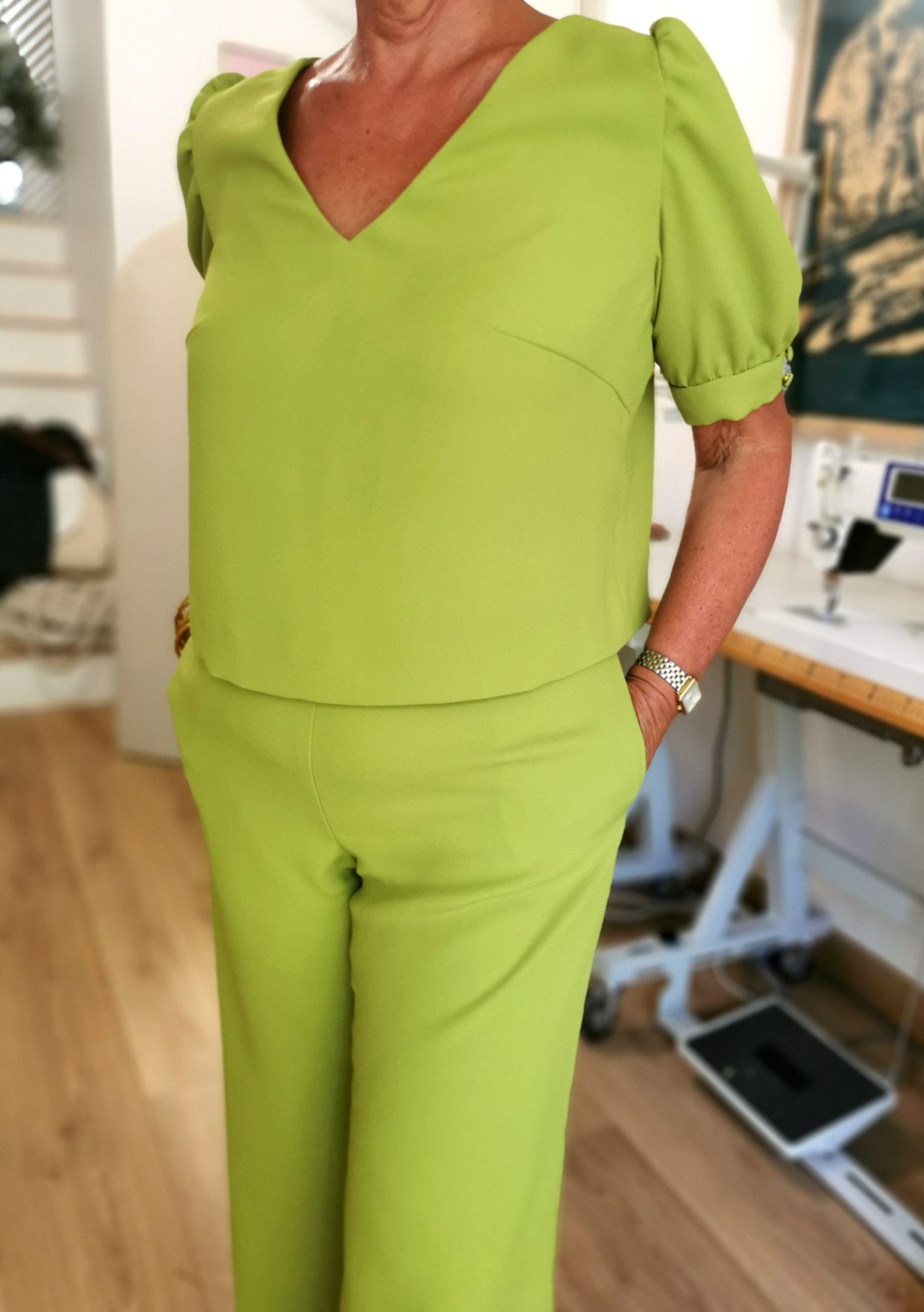 Tenue de mariage verte